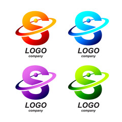 Abstract letter S round ring shape business logo design template.circle ring logo,gold impossible font,symbol,alphabet,corporate identity symbol concept