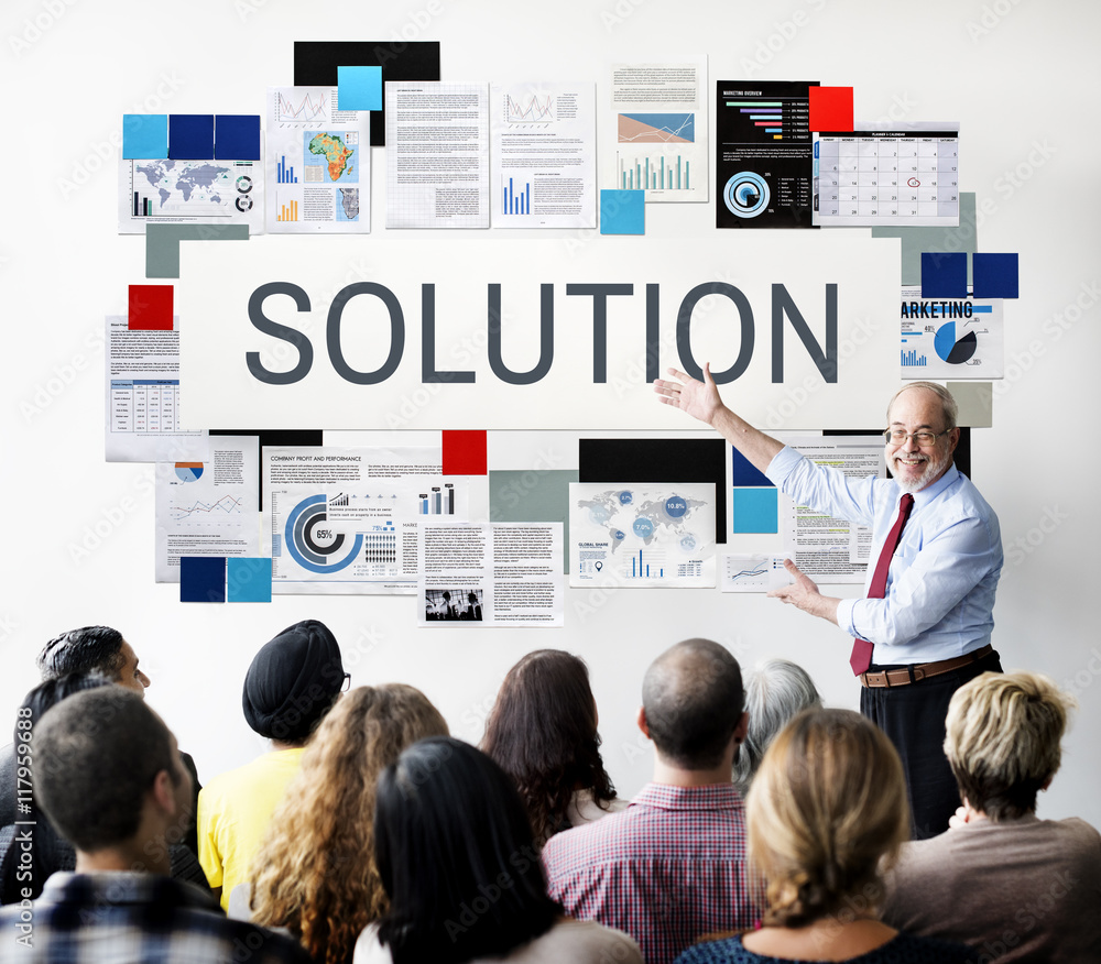 Poster solution sloving problem improvement decision concept