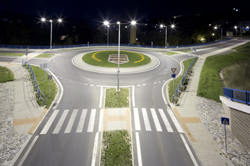 Roundabout at night