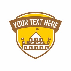 Castle Fortress logo icon Vector