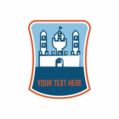 Castle Fortress logo icon Vector