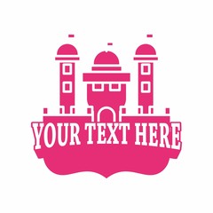 Castle Fortress logo icon Vector