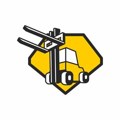 forklift logo icon vector
