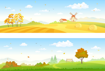 Autumn countryside banners