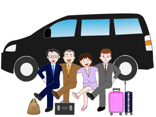 車で出張のビジネスマン