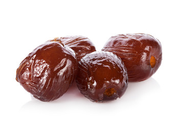 chinese jujubes isolated on white background