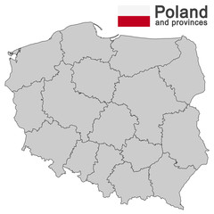 Obraz premium country Poland and voivodeships