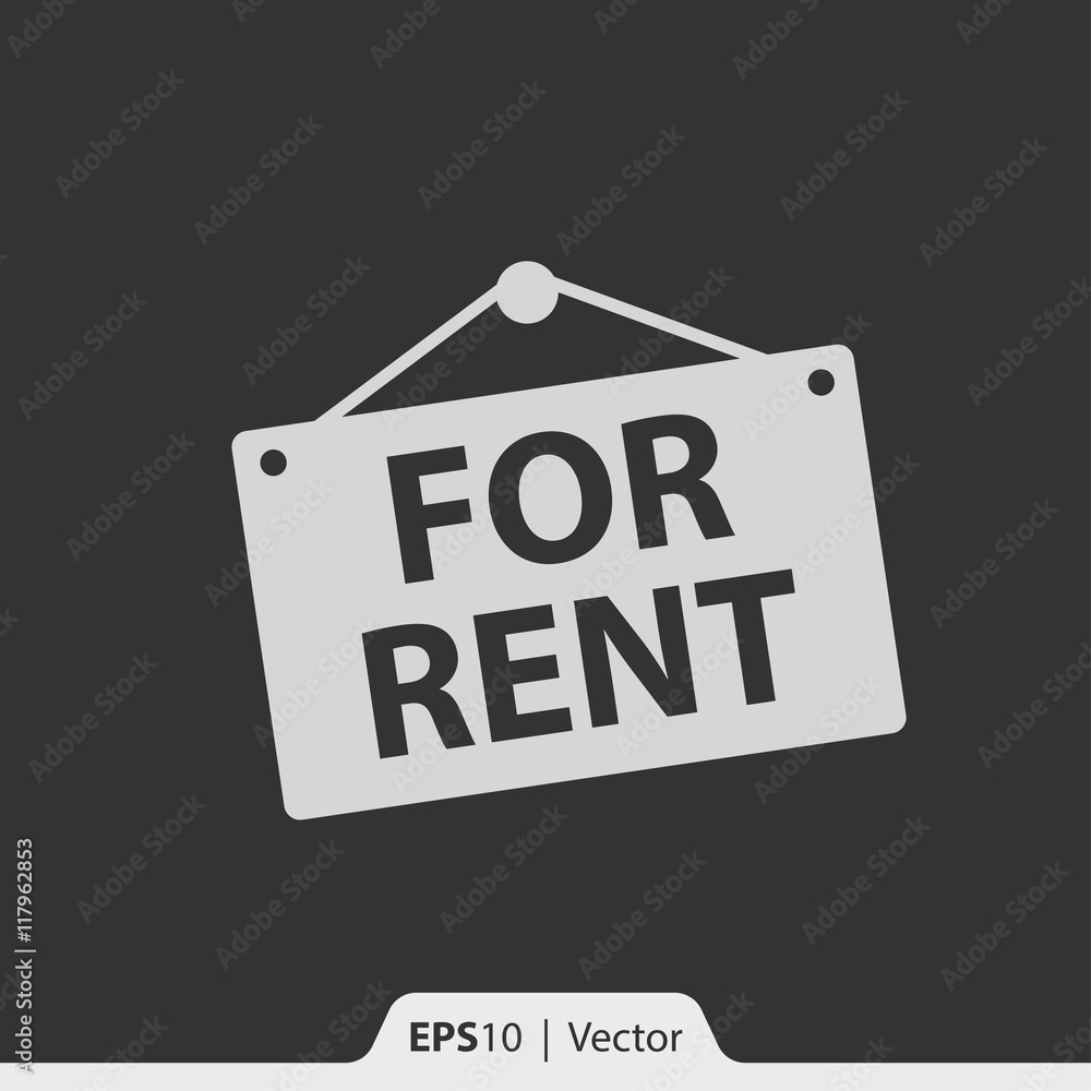 Poster for rent label vector icon for web and mobile