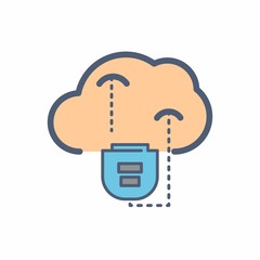 cloud computer logo icon vector