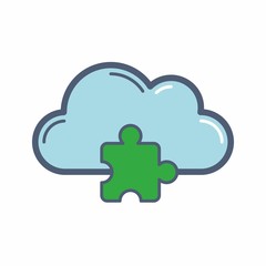 cloud computer logo icon vector