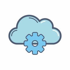 cloud computer logo icon vector