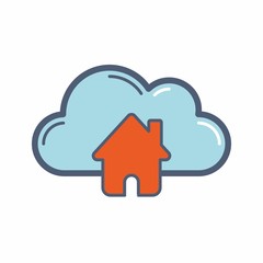cloud computer logo icon vector
