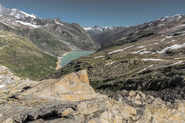 Mountain Reservoir in the Switzerland Alps