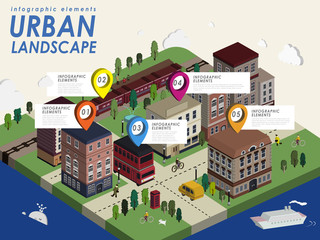 Urban landscape flat design