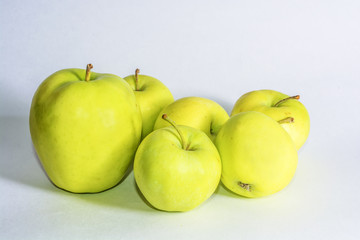 Green apple on a white background