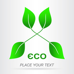 Eco icon green leaf.