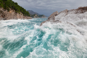 Cloudy weather and a storm at sea, Montenegro