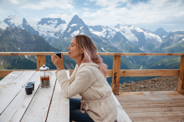Outdoor cafe on mountain