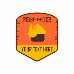 fire fighter logo icon vector