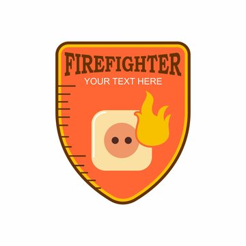fire fighter logo icon vector
