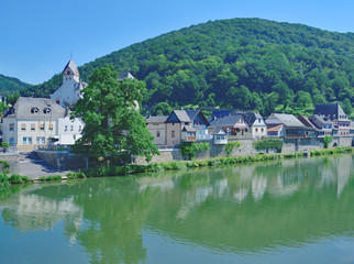 Fototapeta na wymiar der idyllische Urlaubsort Dausenau an der Lahn im Westerwald,Rheinland-Pfalz,Deutschland
