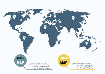 Plakat World Map landmark, vector illustration