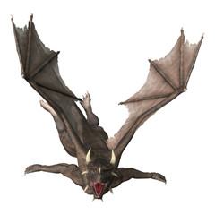 3D Rendering Fantasy Dragon on White