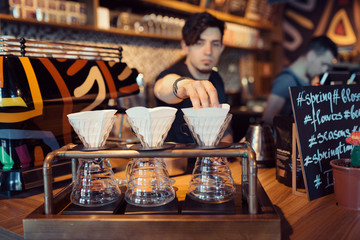 Barista at work in a coffee shop