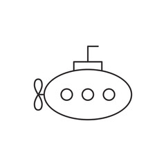 Outline submarine icon isolated on white background