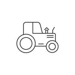 Outline tractor icon isolated on white background