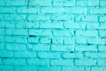 Obraz premium Brick wall. The brick wall painted in blue.