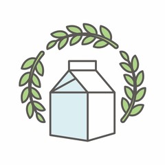 Milk logo icon vector