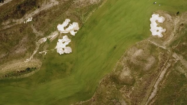Golf course, high-angle aerial view