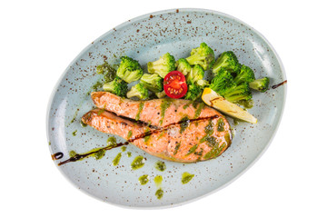 salmon with broccoli