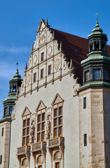 Neo-renaissance facade of the building assembly hall university in Poznan.