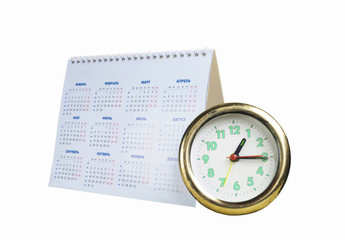 Round watch with calendar