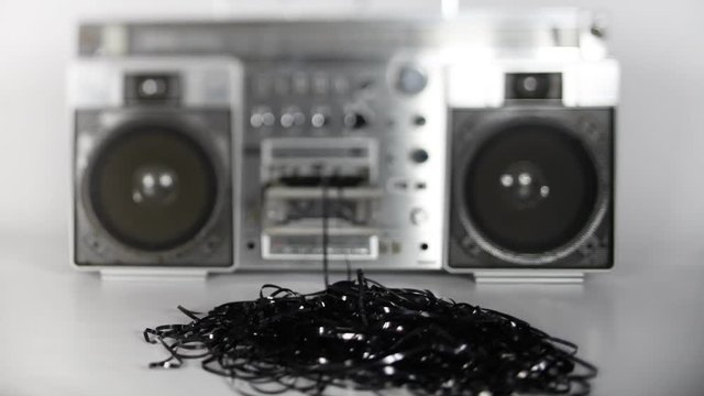 retro ghetto blaster coming alive cassette tape