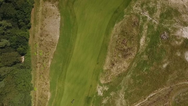 Golf course, high-angle aerial view
