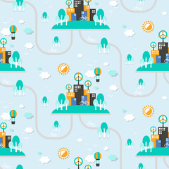 Ecology seamless pattern