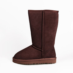 Womens Sheepskin boots isolated on white
