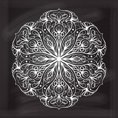 Abstract round design element. Chalkboard style.