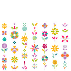 Fototapeta na wymiar colorful flower symbol contemporary graphic pattern, vector illustration