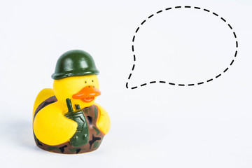 bath duck with with callout symbol on white background,duck toy,Cute yellow rubber duck