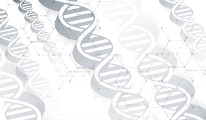 dna and medical and technology background. futuristic molecule structure presentation