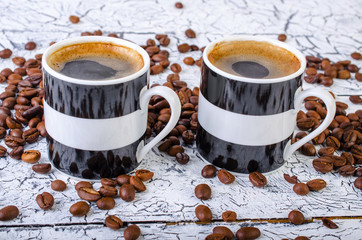 Coffee cup black and white.