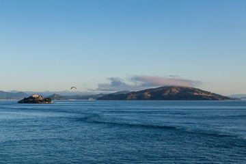 Alcatraz with Angel Island in Background