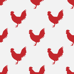 vector red rooster pattern