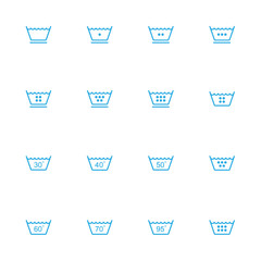 Laundry line blue icons