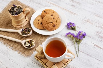 Herbal tea and cookies