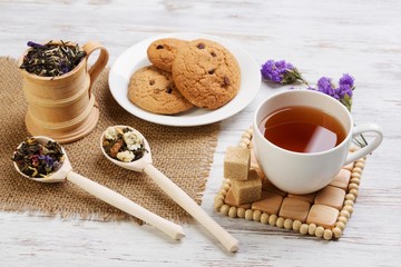 Herbal tea and cookies